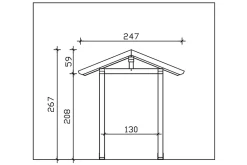 Auvent bois Siegen 4, 247x116cm, épicéa, non traité-Skan Holz