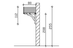 Auvent bois Stettin 180x80cm, épicéa, traitement coloré gris ardoise-Skan Holz