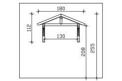 Auvent bois Stettin 180x80cm, épicéa, traitement coloré gris ardoise-Skan Holz