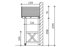 Skan Holz Auvent bois Stralsund 5, 360x139cm, épicéa, traitement coloré gris ardoise