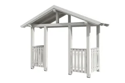 Skan Holz Auvent bois Stralsund 6, 360x139cm, épicéa, traitement coloré blanc