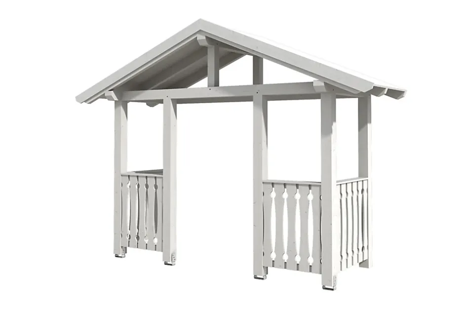 Skan Holz Auvent bois Stralsund 6, 360x139cm, épicéa, traitement coloré blanc