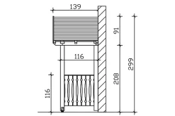 Skan Holz Auvent bois Stralsund 6, 360x139cm, épicéa, traitement coloré blanc