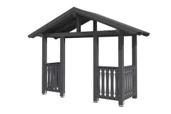 Skan Holz Auvent bois Stralsund 6, 360x139cm, épicéa, traitement coloré gris ardoise