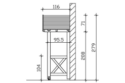 Skan Holz Auvent bois Stralsund 4, 289x116cm, épicéa, non traité