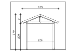Skan Holz Auvent bois Stralsund 4, 289x116cm, épicéa, non traité