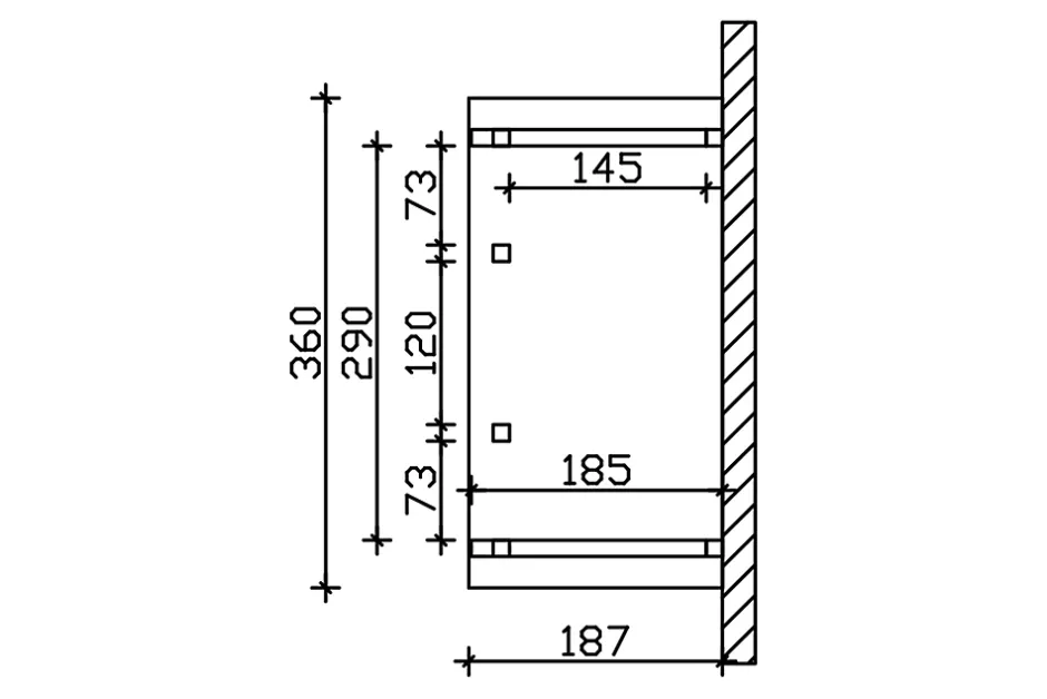 Auvent bois Stralsund 7, 360x187cm, épicéa, traitement coloré anthracite-Skan Holz