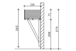 Skan Holz Auvent bois Stralsund 2, 289x116cm, épicéa, non traité