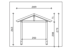 Skan Holz Auvent bois Stralsund 2, 289x116cm, épicéa, non traité