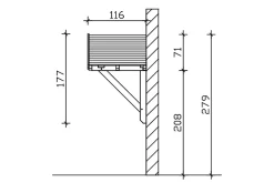 Skan Holz Auvent bois Stralsund 1, 289x116cm, épicéa, traitement coloré blanc
