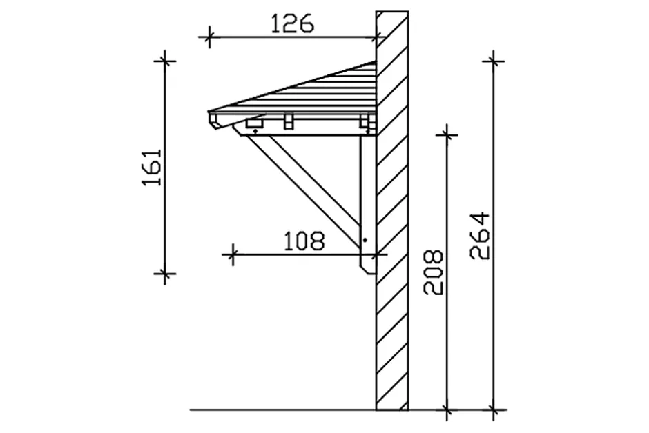 Skan Holz Auvent bois Wesel 1, 188x126cm, épicéa, non traité