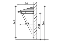 Skan Holz Auvent bois Wesel 2, 188x126cm, épicéa, traitement coloré chêne clair