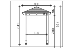 Skan Holz Auvent bois Wesel 2, 188x126cm, épicéa, traitement coloré chêne clair