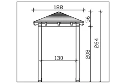 Skan Holz Auvent bois Wesel 4, 188x126cm, épicéa, non traité