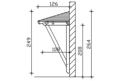 Skan Holz Auvent bois Wismar 2, 258x126cm, épicéa, traitement coloré chêne clair