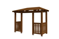 Auvent bois Wismar 6, 351x134cm, épicéa, traitement coloré noyer-Skan Holz Outlet