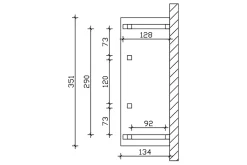Auvent bois Wismar 6, 351x134cm, épicéa, traitement coloré noyer-Skan Holz Outlet