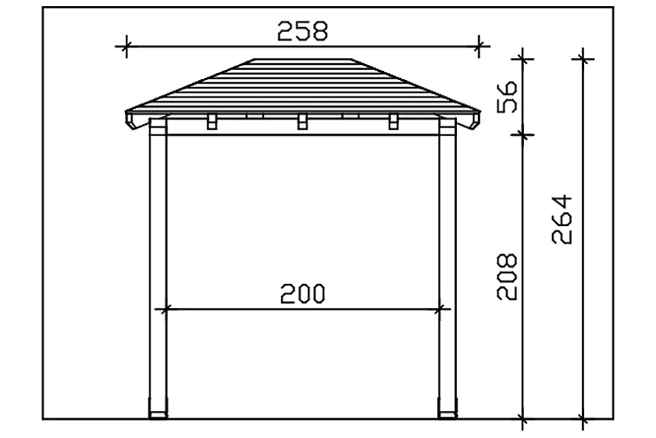 Skan Holz Auvent bois Wismar 4, 258x126cm, épicéa, traitement coloré gris ardoise
