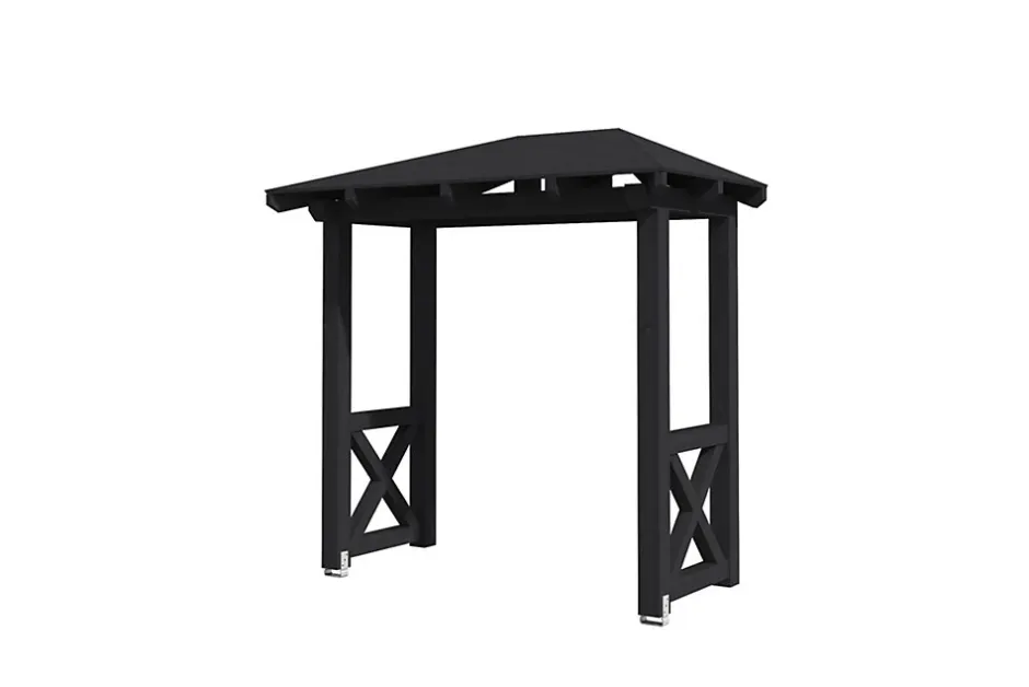 Auvent bois Wismar 4, 258x126cm, épicéa, traitement coloré anthracite-Skan Holz Clearance