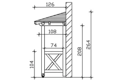 Auvent bois Wismar 4, 258x126cm, épicéa, traitement coloré anthracite-Skan Holz Clearance