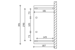 Auvent bois Wismar 8, 351x187cm, épicéa, traitement coloré gris ardoise-Skan Holz Clearance