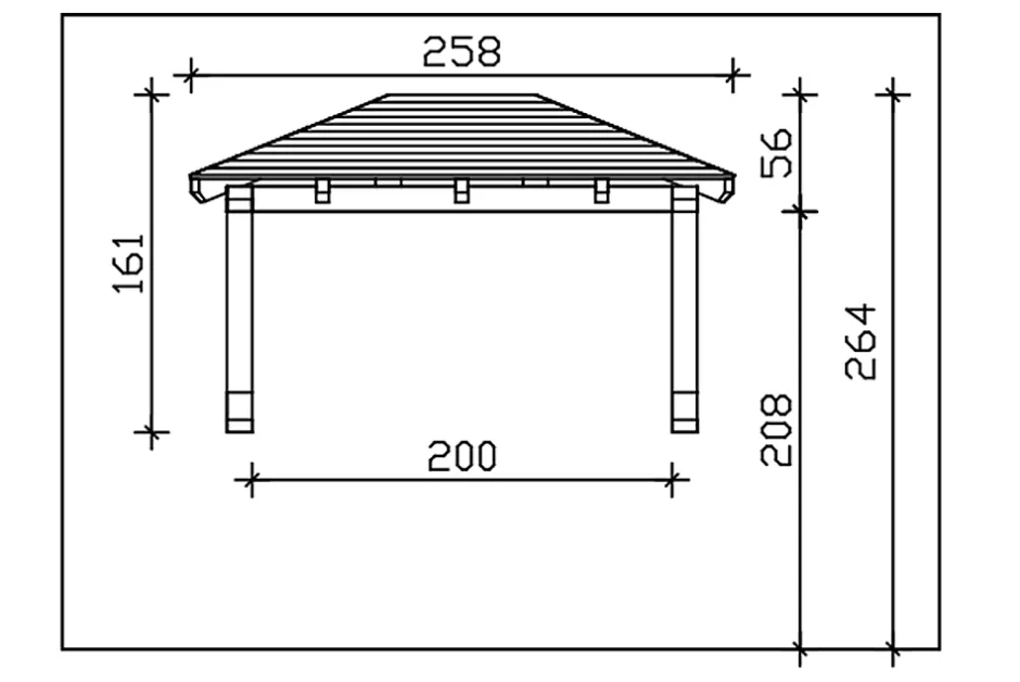Skan Holz Auvent bois Wismar 1, 258x126cm, épicéa, traitement coloré blanc