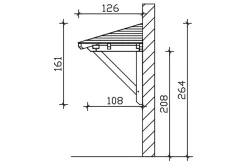 Auvent bois Wismar 1, 258x126cm, épicéa, traitement coloré chêne clair-Skan Holz Best