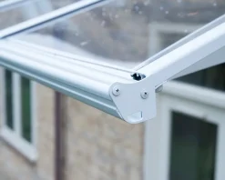 Canopia by Palram Auvent Bordeaux 890 x 140cm Blanc - Transparent en Polycarbonate et acier