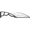 Artplast Auvent de Porte d'Entrée et fenêtre 100 x 100 cm - Polycarbonate Anti UV Marquise Extérieure Bras Polypropylène Art Plast