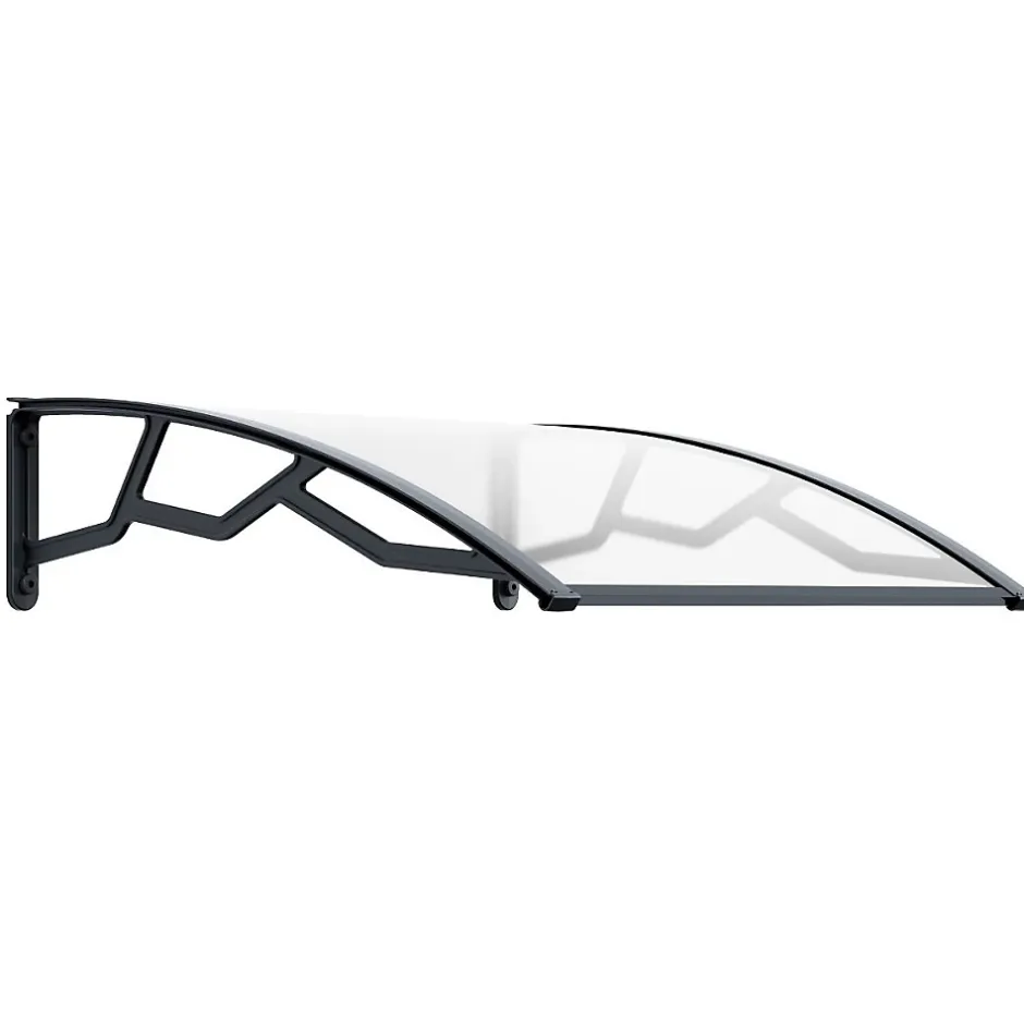 Artplast Auvent de Porte d'Entrée et fenêtre 100 x 100 cm - Polycarbonate Anti UV Marquise Extérieure Bras Polypropylène Art Plast