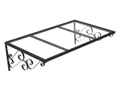 Auvent de porte en aluminium L140 x l80 cm incliné AMBAN-Vente-unique