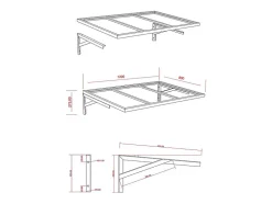 Vente-unique Auvent de porte en aluminium et acier L120 x l80 cm incliné noir - PELARU
