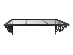 Vente-unique Auvent de porte en aluminium L150 x l80 cm incliné AMBAN