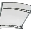 Auvent de porte en aluminium 150 x 90 cm courbé - gris - NEONA-Vente-unique New