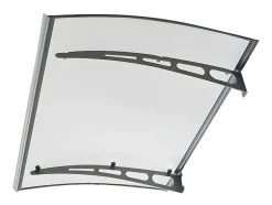 Auvent de porte en aluminium 150 x 90 cm courbé - gris - NEONA-Vente-unique New