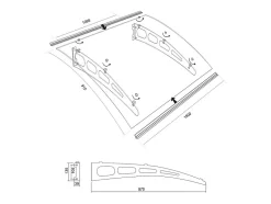 Auvent de porte en aluminium 150 x 90 cm courbé - gris - NEONA-Vente-unique New