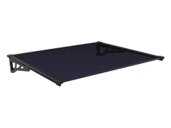Vente-unique Auvent de porte en aluminium 150 x 90 cm incliné noir KEPLER