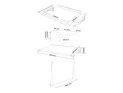 Vente-unique Auvent de porte en aluminium 150 x 90 cm incliné noir KEPLER