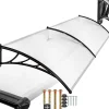 Tectake Auvent de porte Marquise Résistant aux intempéries blanc transparent