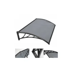 Auvent de porte marquise d'accueil 80 x 120 CM teinté-IDMarket Outlet