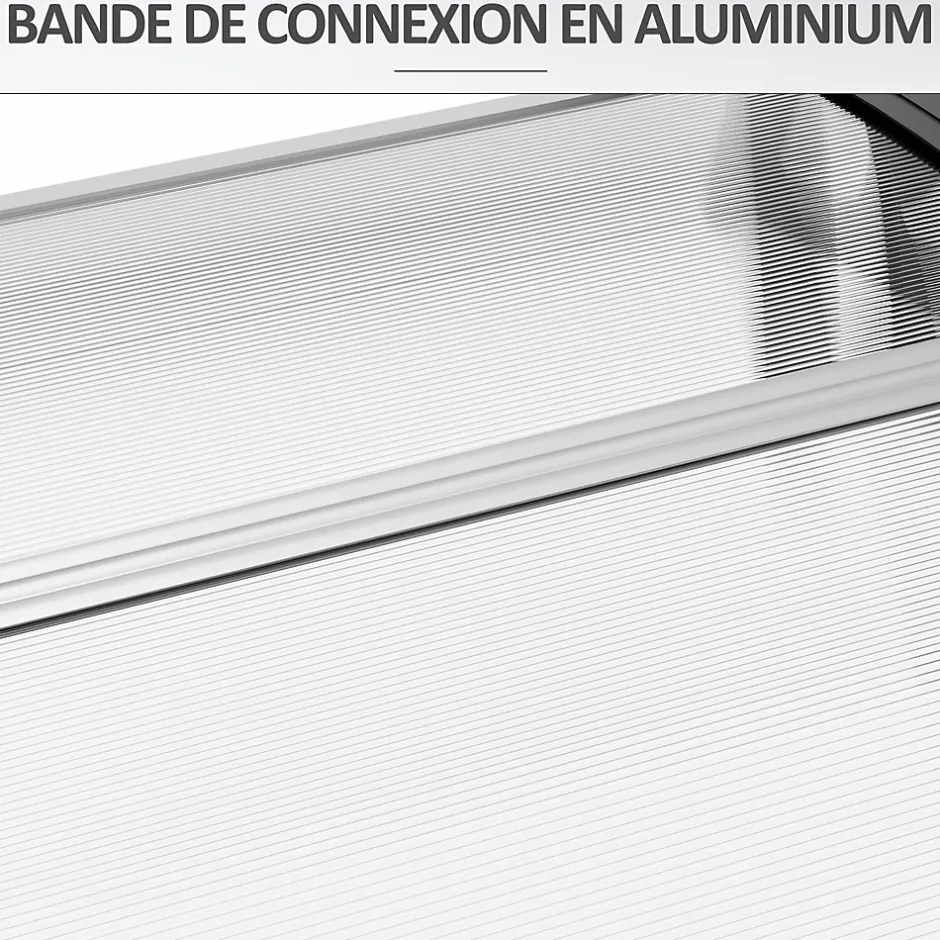 Outsunny Auvent marquise de porte design voûté arrondi dim. 122L x 89l x 24H cm polycarbonate PP noir