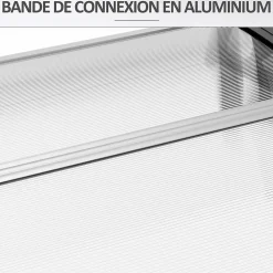 Outsunny Auvent marquise de porte design voûté arrondi dim. 150L x 90l x 25H cm polycarbonate PP noir