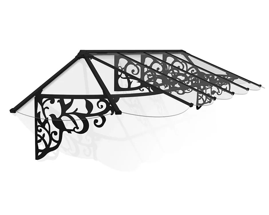 Canopia by Palram Auvent monopente Lily XL noir clair l.370 x P.88 x H.70 cm