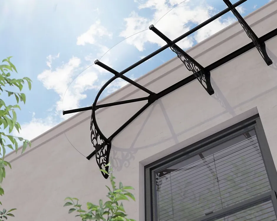 Canopia by Palram Auvent monopente Lily XL noir clair l.370 x P.88 x H.70 cm