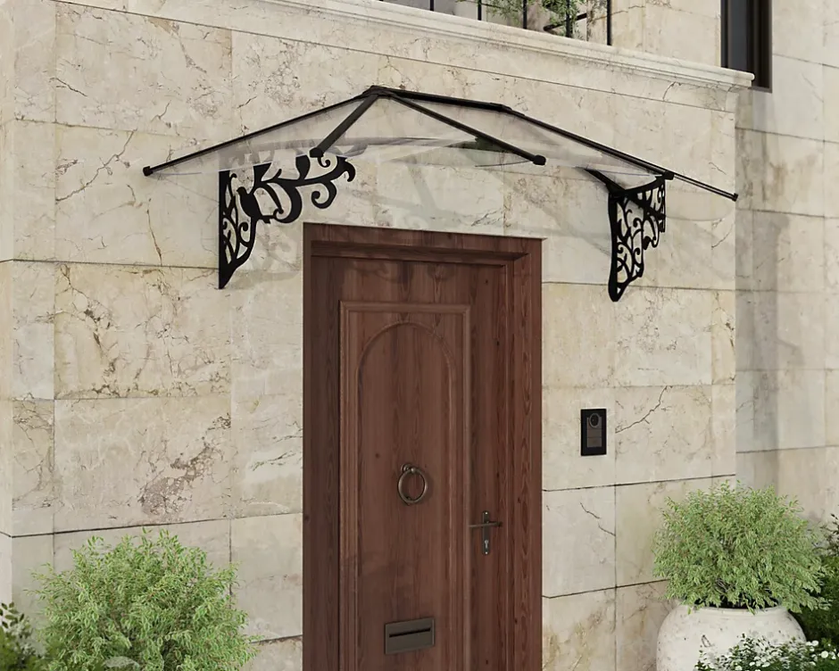 Auvent monopente Lily XL noir clair l.217 x P.88 x H.70 cm-Canopia by Palram Online