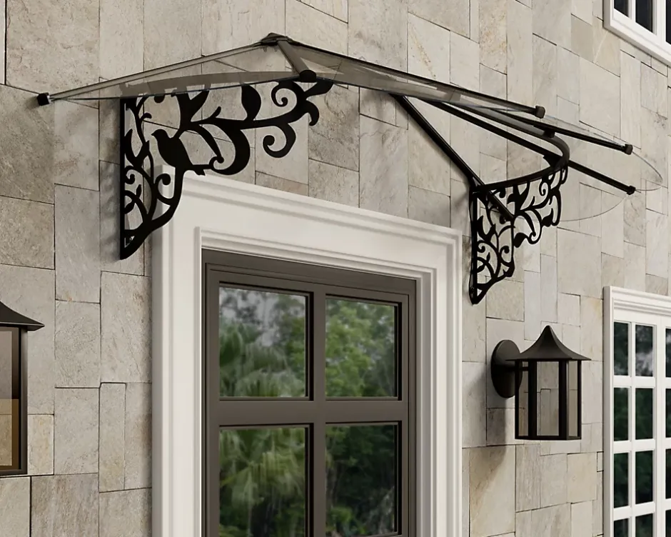 Auvent monopente Lily XL noir clair l.217 x P.88 x H.70 cm-Canopia by Palram Online