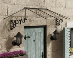 Canopia by Palram Auvent monopente Lily XL noir clair l.268 x P.88 x H.70 cm