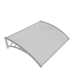 Geom Auvent plastique et polycarbonate Tiffanio gris clair 120 X 90 cm