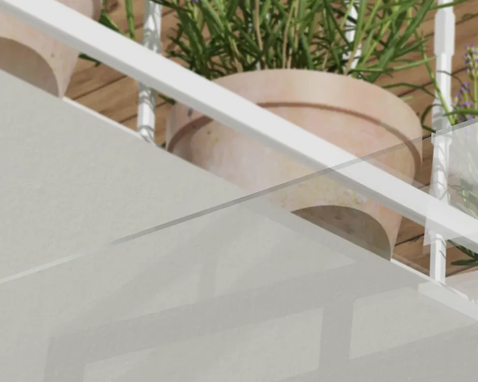 Auvent plat Bremen gris clair l.205 x P.93,5 x H.18,7 cm-Canopia by Palram Online