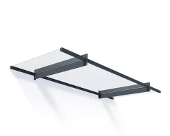 Auvent plat Nancy gris clair l.205,5 x P.94 x H.14 cm-Canopia by Palram Outlet